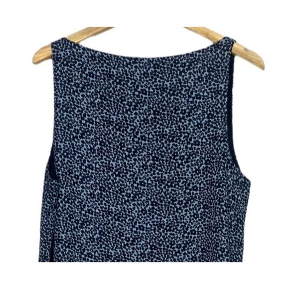 Ann Taylor LOFT Sleeveless Floral Print Silk Feel Blouse Lined L Blue Grey #2558 - Picture 5 of 12